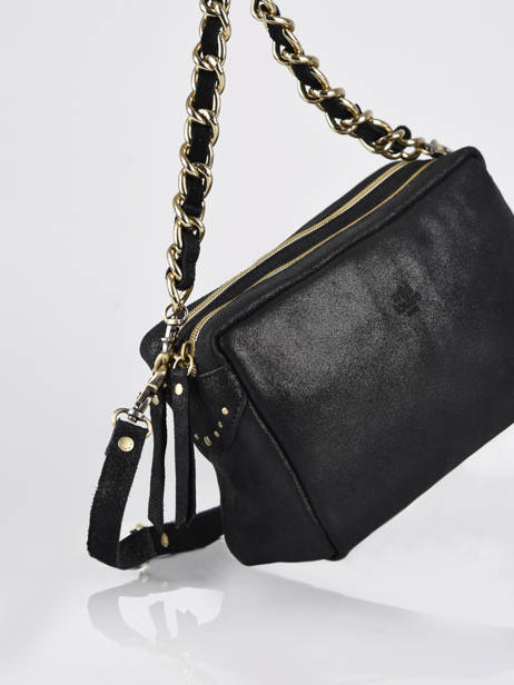Cross Body Tas Vintage Leder Mila louise Zwart vintage 23673X ander zicht 2