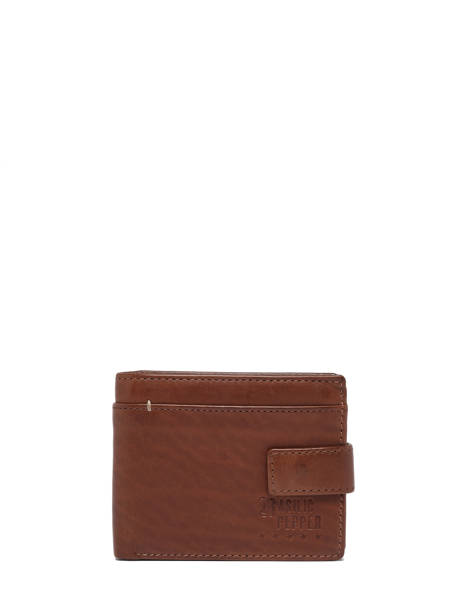 Portefeuille Porte Monnaie Leder Basilic pepper Beige traveler BTRA93