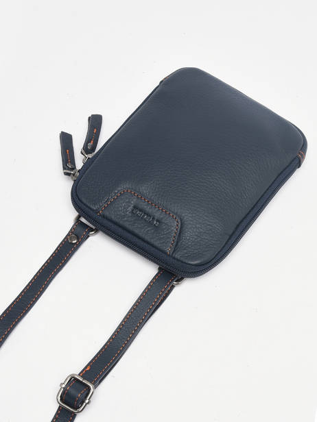 Cross Body Tas S Foulonné Leder Etrier Blauw foulonne 42133 ander zicht 2