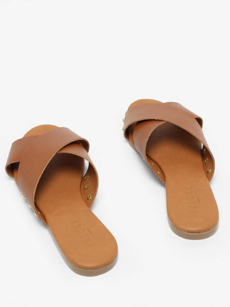 Slippers Uit Leder Pieces Bruin women 17136358 ander zicht 3