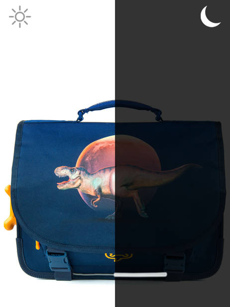 Boekentas 2 Compartimenten Lily Boys Stones and bones Blauw boys B ander zicht 6